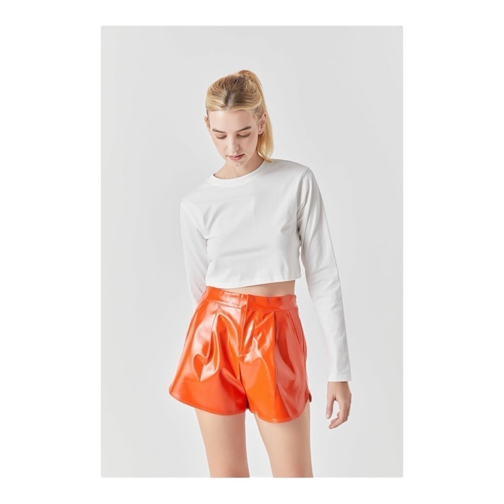 Grey Lab High-Waisted Faux Leather Shorts NWT - Picture 9 of 9